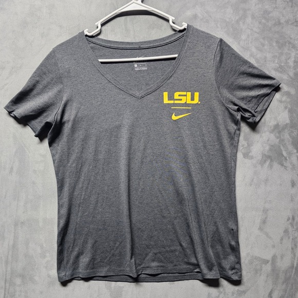 Nike Tops - Nike LSU Tigers Dri-FIT Legend V-Neck Tee Grey W21548 Womens Medium